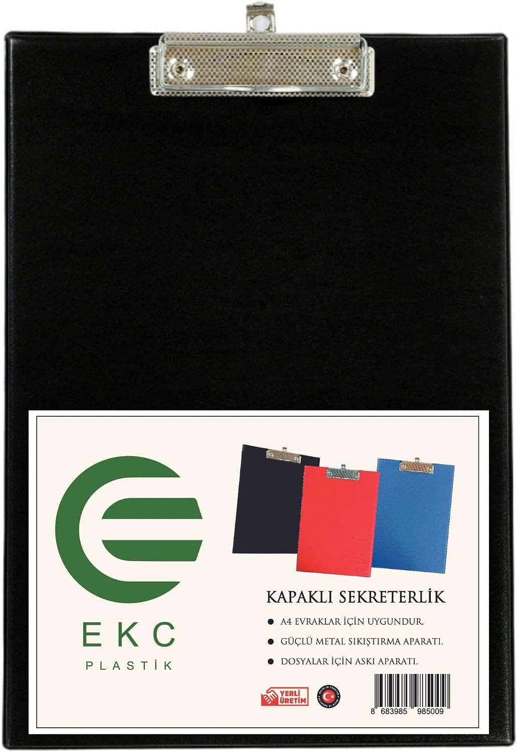 A4 Kapaklı Sekreterlik Siyah, Bloknot Yazı Tablası, Clipboard