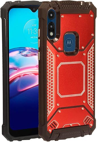 Miniatura 3 de CELZEN - Para Motorola Moto E (2020) XT2052 - Funda de aluminio de metal para teléfono - ZY1 Rojo