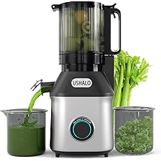 Cold Press Juicer, Amumu Slow Masticating Machines with 5.3" Extra Large Feed Chute Fit Whole Fruits Vegetables Easy Clean Self Feeding BPA Free 250W