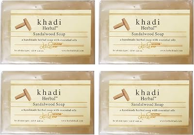 Herbal Sandalwood Soap 4 * 125GM Pack Of 4 Parvati gramodyog Herbigiri Herbal products Made In India
