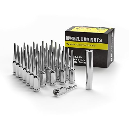 Tuerca de rueda de pinchos 916-18, 32 tuercas de llanta de 916 x 18 para Ram 1994-2011 1500 2500 35001988-1998 F250 F350, asiento cónico cromado de