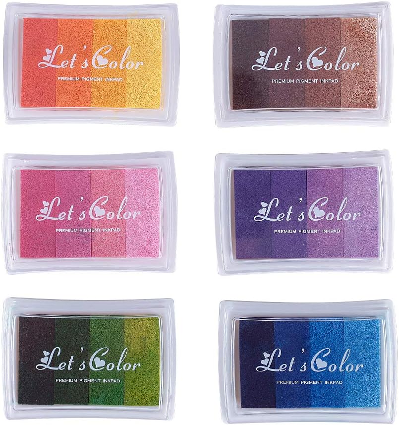 WXLAA Ink Pad 24 Color Stamp Scrapbooking Drawing Decoration DIY Craft Color for Children …