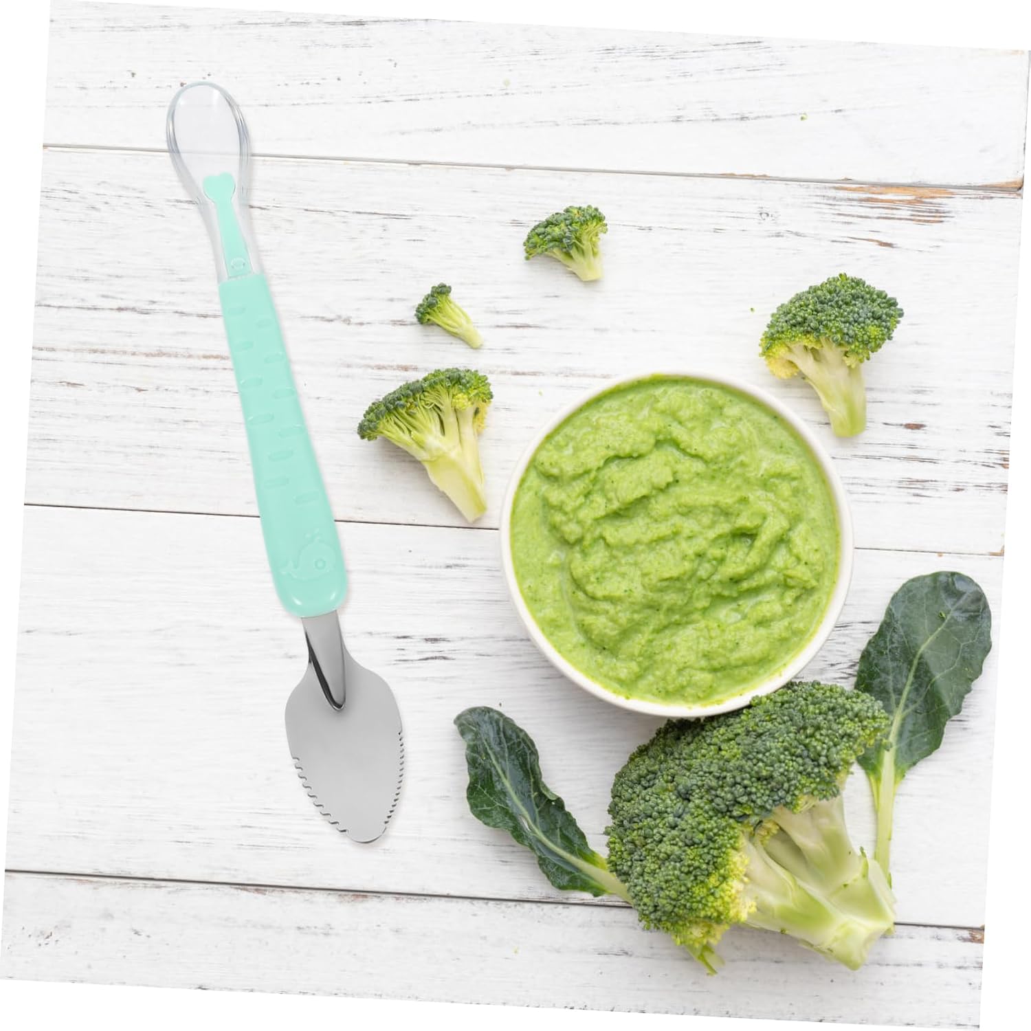 Stainless Steel Silicone Double Head Puree Scraping Spoon with Non Slip Handle Wear Resistant Fruit Scraper for Pears and Compact Lightweight Kitchen Accessory with Storage Case