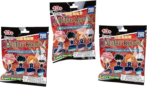 Miniatura 2 de SCS Direct Jujutsu Kaisen - Figuras de bolsa ciega misteriosa, paquete de 3, recibe 2 de 4 juguetes surtidos, mini personajes sorpresa de anime de 2