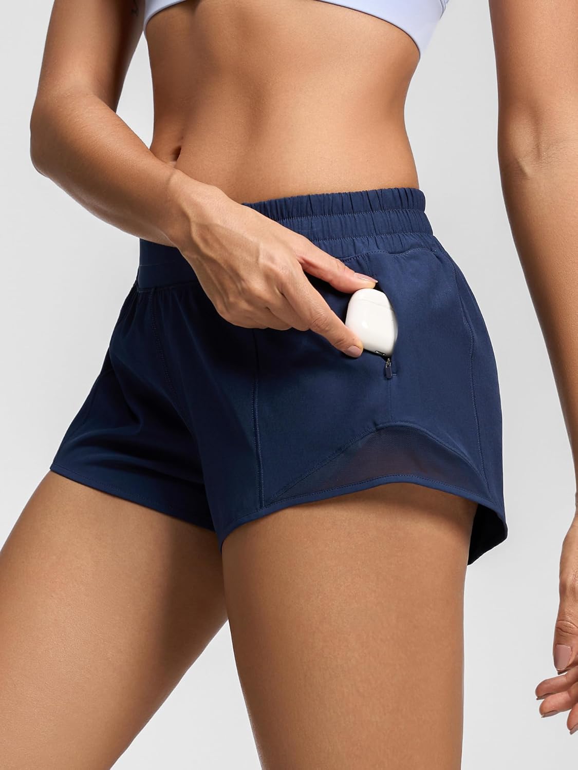 MCEDAR Women's Running Shorts Low Waisted 2.5",Lightweight Active Workout Quick Dry Gym Athletic Sports Shorts Zip Pocket - Image 3