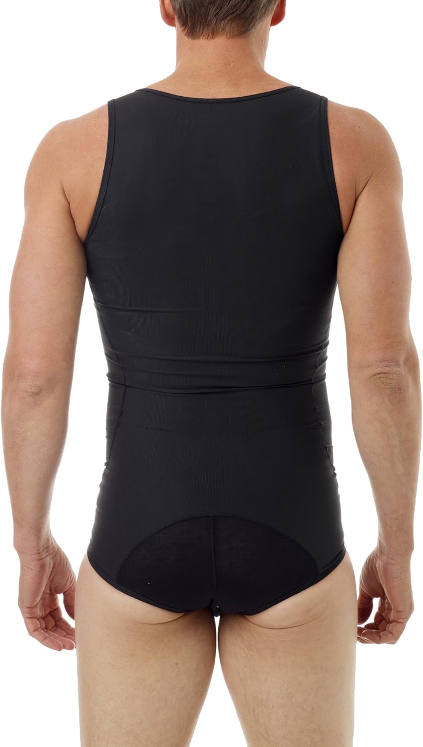 Underworks Mens Compression Tanksuit Girdle Shirt 4X White
