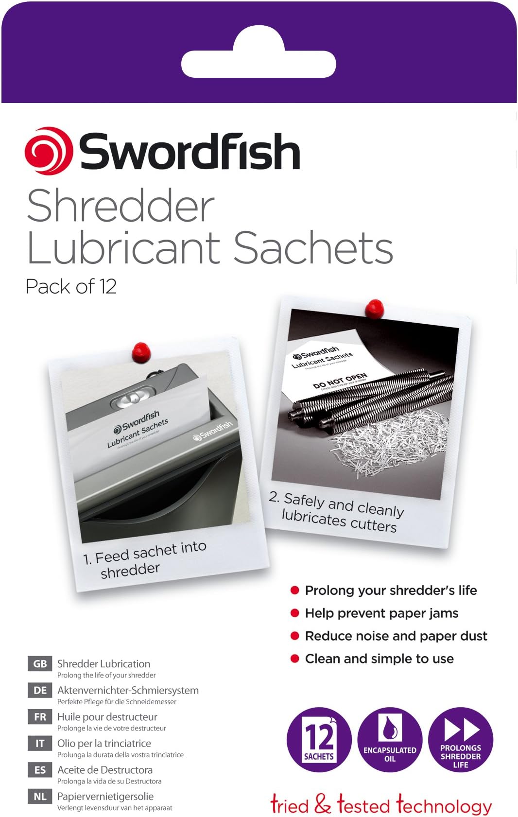 Swordfish Shredder Oil Lubrication Sachets Suitable for all Paper