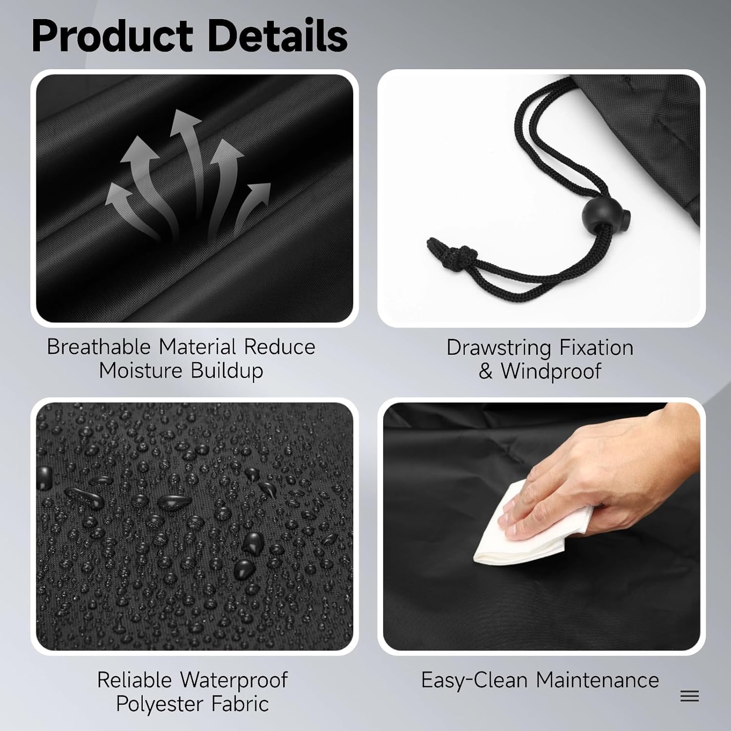 yeesport 420D Heavy-Duty Waterproof Hammock Cover, 112 x 6.7 x 31.5 Inch Large Outdoor Protector with Storage Bag, All-Weather Dustproof and Rain Resistant Black Design