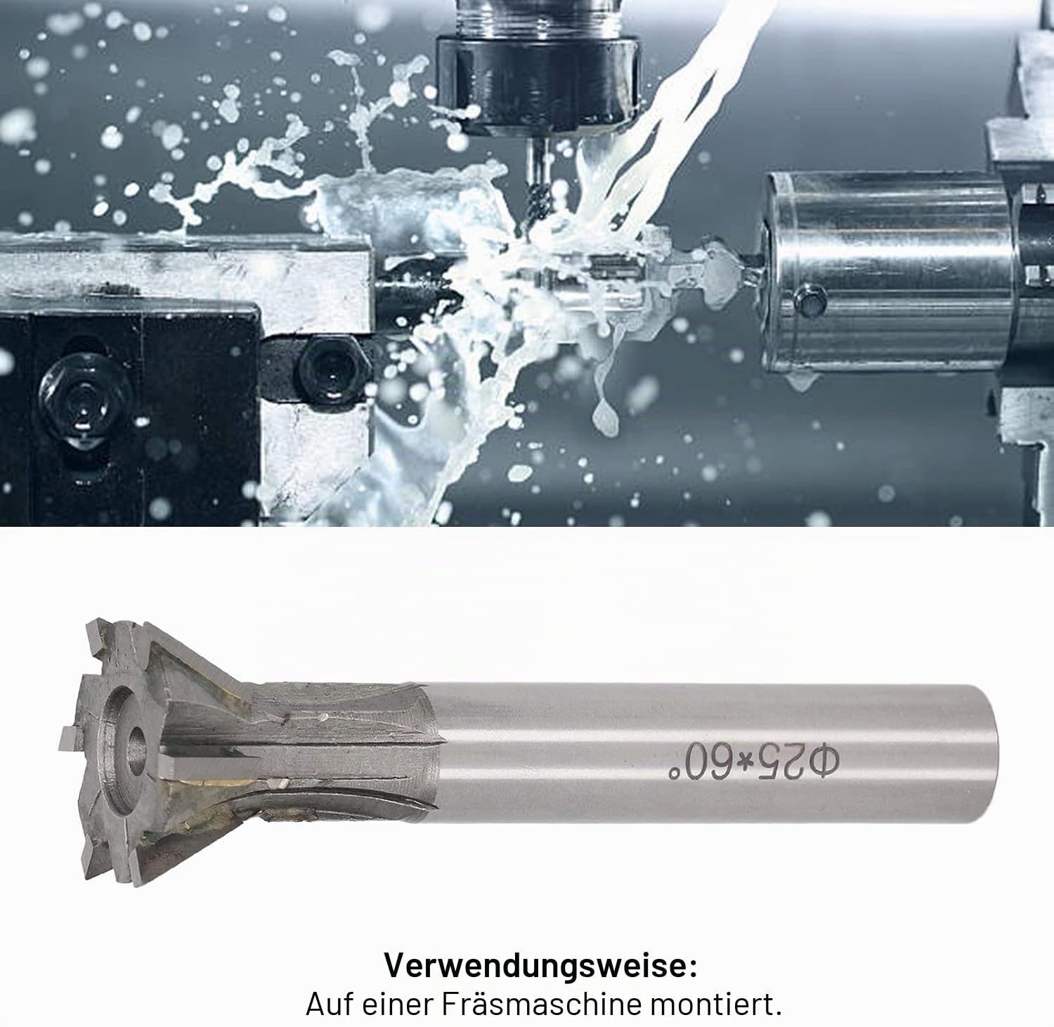 Schwalbenschwanz Fräser, 60 Grad 6 Flöten Schwalbenschwanz-Nutschneider Hartmetall 25 Mm Fräser Schaftfräser Hartmetallfräser