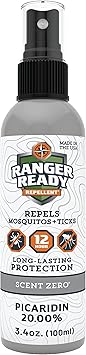 Ranger Ready Repellents Picaridin Insect Repellent Spray - Mosquito Repellent and Tick, Scent Zero, Travel Size Bug Spray 3.4 oz, Pack of 1