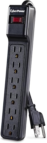 Miniatura 10 de CyberPower CSB606W - Protector de sobretensiones esencial, 900J125V, 6 tomas, cable de alimentación de 6 pies