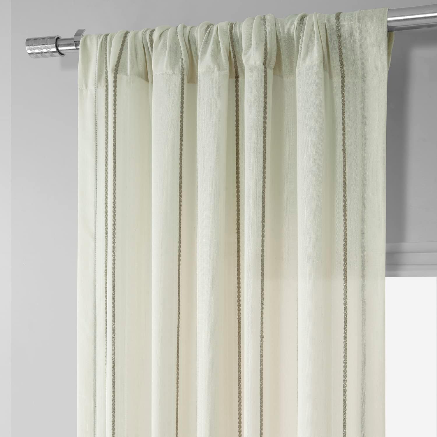 HPD Half Price Drapes Striped Linen Sheer Curtains for Living Room 50 X 108 (1 Panel), SHCH-HC66085-108, Aruba Gold