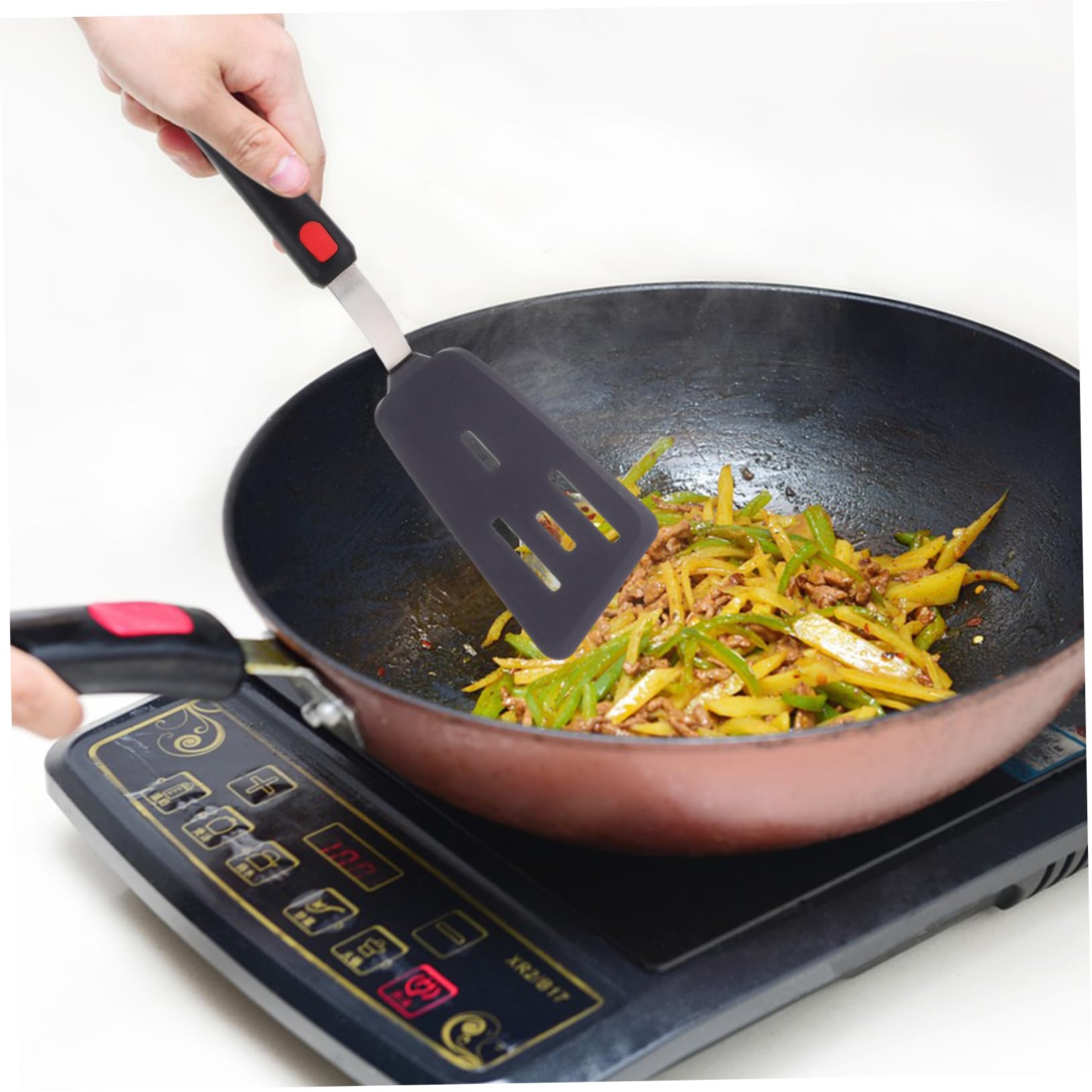 Spatola Per Wok in Silicone Spatola Per Friggere Portatile Antiaderenti Flessibile E Adatto Cucina Domestica
