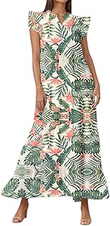 Moderno vestido informal para mujer, para el día a día, vacaciones, playa, falda elegante y fluida con estampado floral, ideal para primavera y verano, fácil de limpiar, versátil y combinable