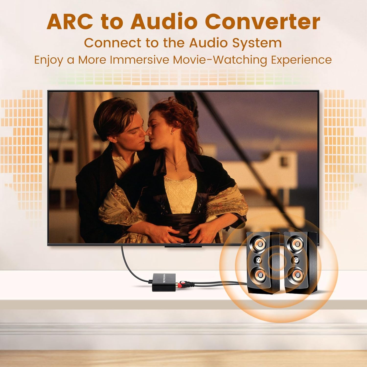 ARC Audio Extractor + DAC Optical to RCA/3.5mm Audio Converter with Volume Control Knob