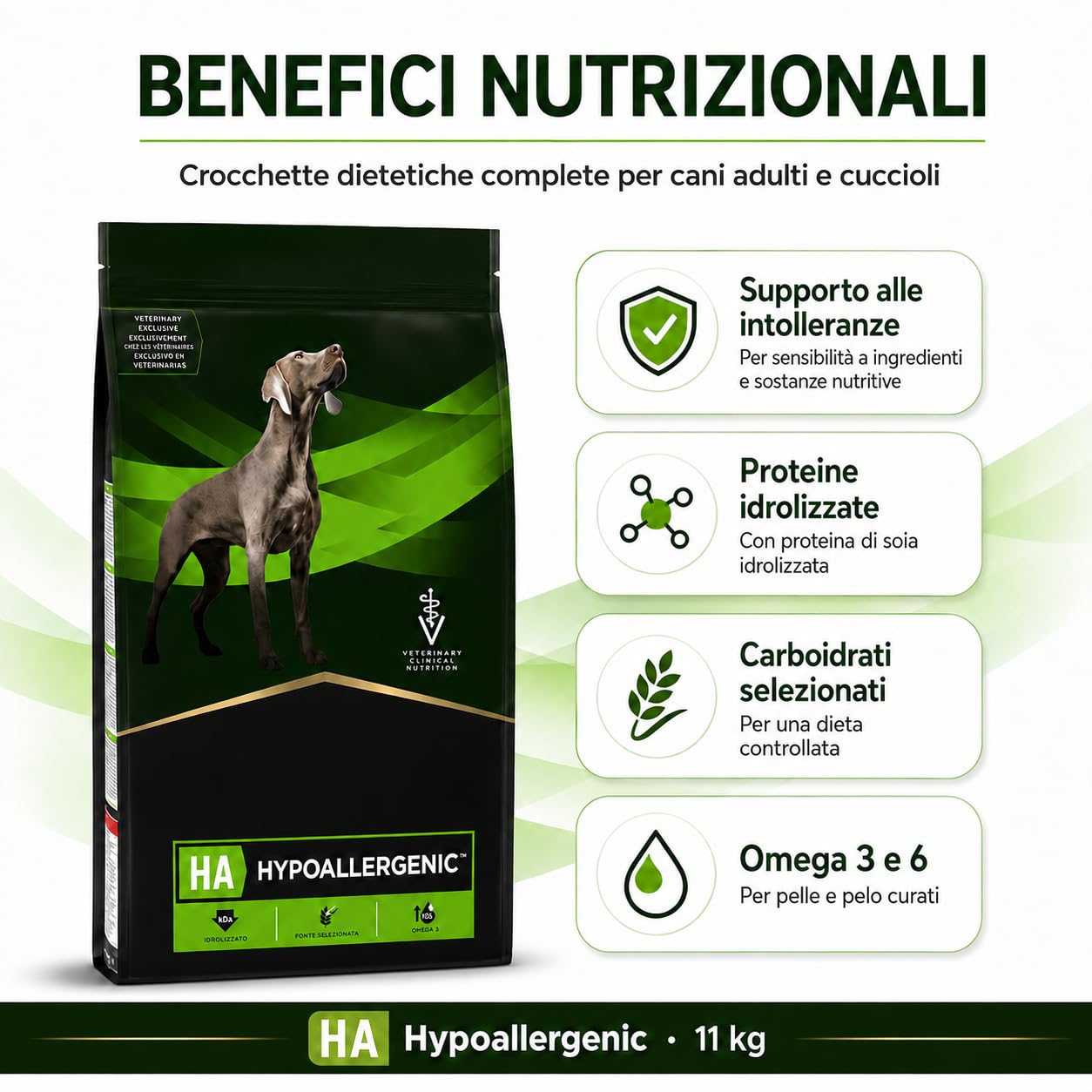 Pro-Plan HA Crocchette Cane, Cibo Secco Dietetico per Cani Adulti e Cuccioli con Proteine Idrolizzate e Carboidrati Selezionati, 11 kg