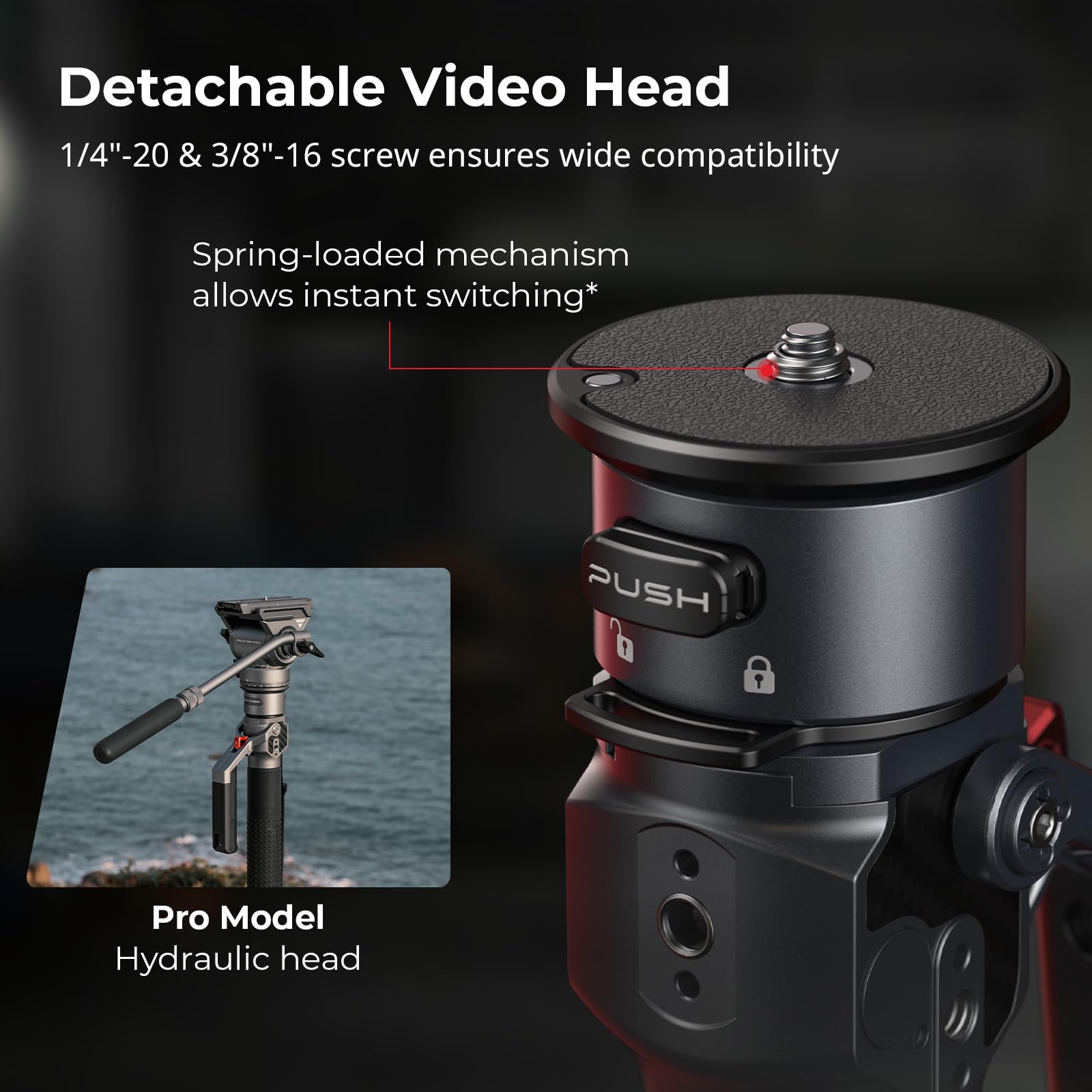 Amazon | SmallRig 175cm カーボンファイバー製ビデオ一脚 カメラ用