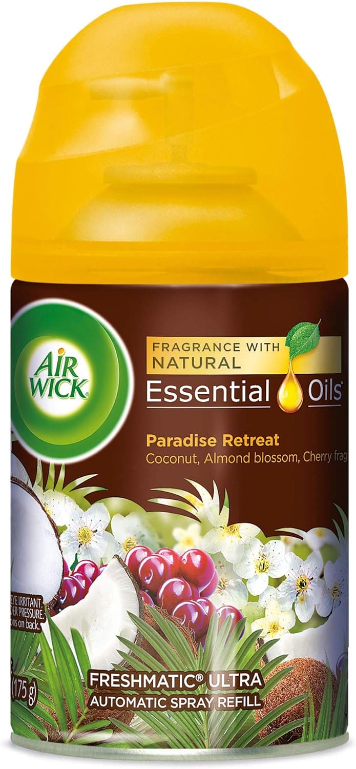 Air Wick 91099 FRESHMATIC LIFE SCENTS ULTRA REFILL, PARADISE RETREAT, 5.89 OZ AEROSOL, 6/CARTON
