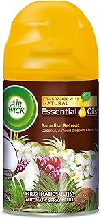Air Wick 91099 Freshmatic Life Scents Ultra Refill, Paradise Retreat, 5.89 Oz Aerosol, 6/Carton