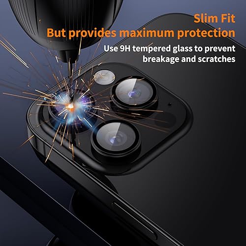 Miniatura 5 de Protector de lente de cámara para iPhone 15 Pro Max  iPhone 15 Pro, como la lente desnuda 99% compatible con fundas Protector de pantalla de vidrio