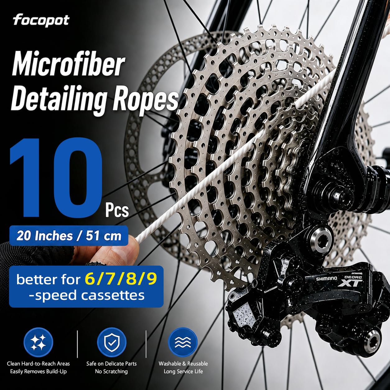 focopot Kit de limpieza de bicicleta con limpiador de cadena de bicicleta, limpiador de bicicletas, depurador, lubricante de aceite, herramienta de cepillo de limpieza, kit de limpieza perfecto para