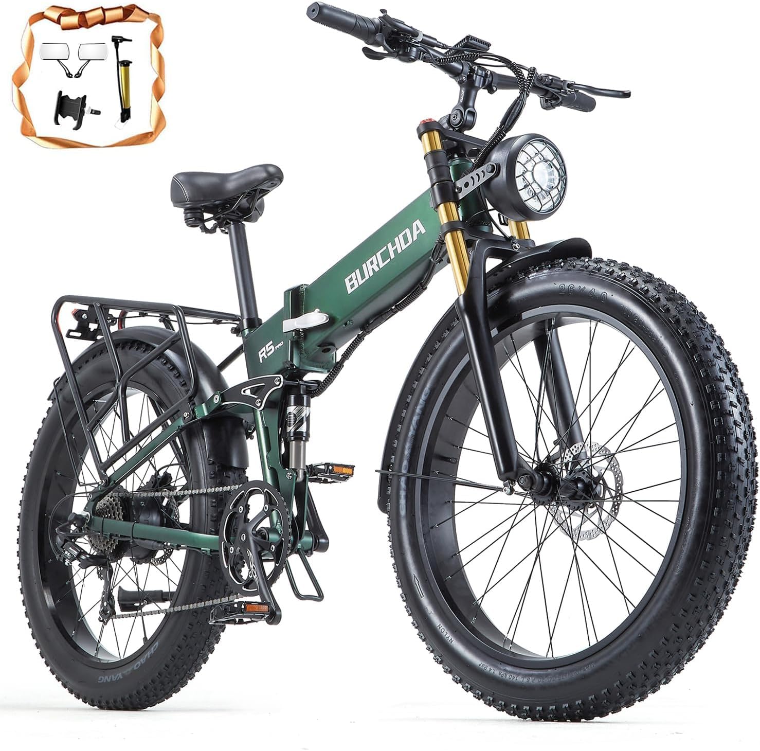 DAMSON Dual Motors AWD Electric Bike for Adults 5000w/3000W/1500W Peak Dirt Ebike, 40MPH/30MPH Max, 52V/48V 60Ah/40Ah/30Ah/20Ah Long Range Battery, 26" Fat Tire Off-Road Bicycle for Commute Mountains