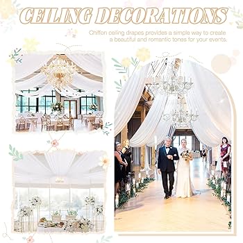 Amazon.co.jp: FUHSY パーティー用天井ドレープ - ホワイト