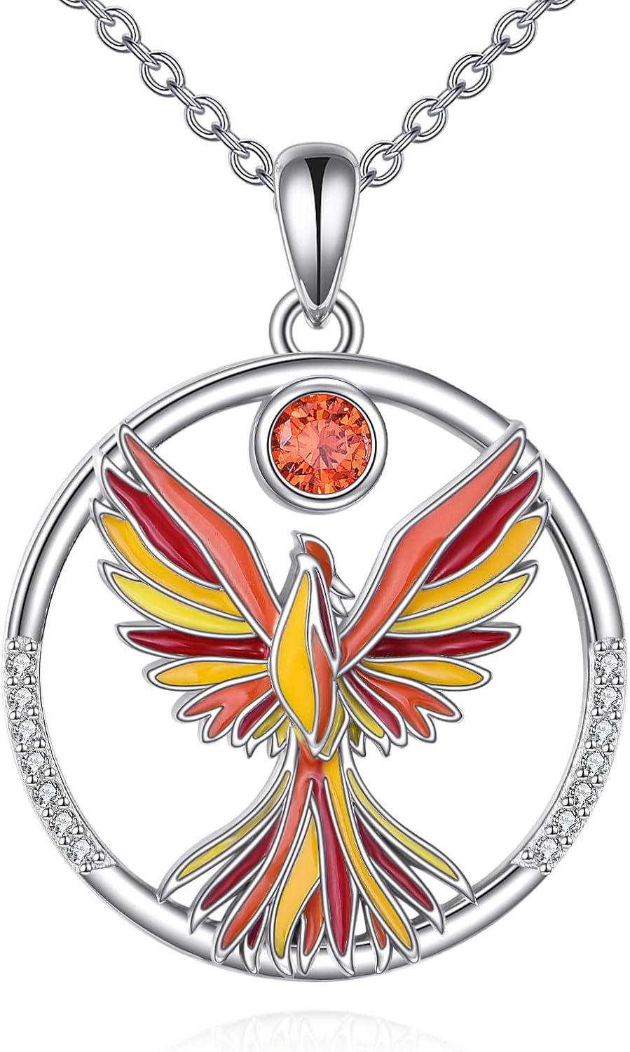 Phoenix/Hummingbird Necklace 925 Sterling Silver Birds Pendant Necklace Jewelry Christmas Gifts for Women