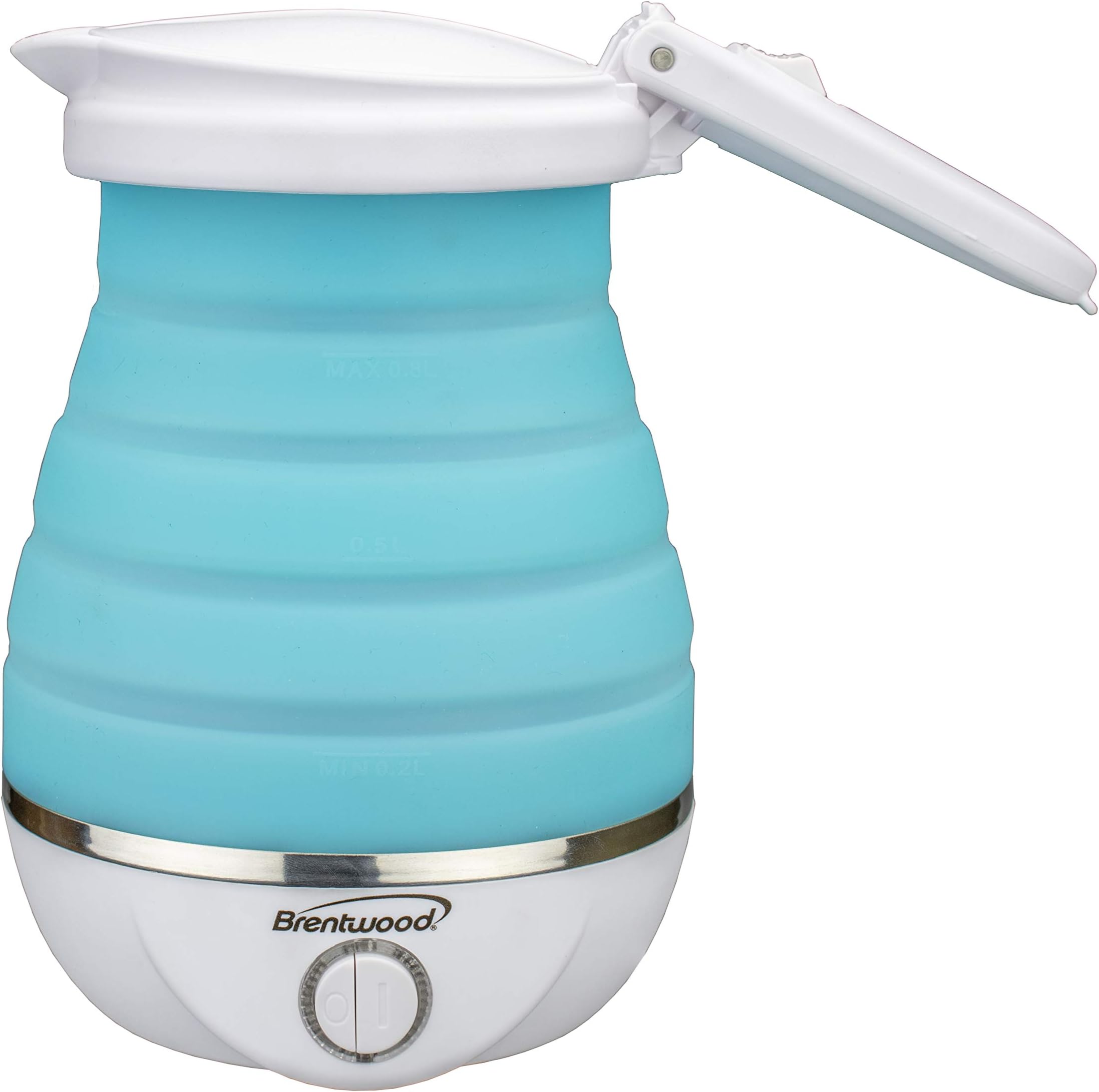 Brentwood KT-1508BL Dual Voltage 120/220 Volt Collapsible-Travel Kettle, 0.8 Liter, Blue
