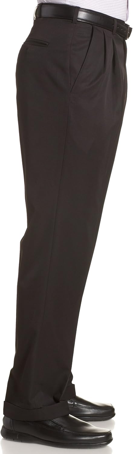 Haggar Men’s Hidden Expandable Waistband Classic Fit Pleated Front Gabardine Dress Pant - Image 6