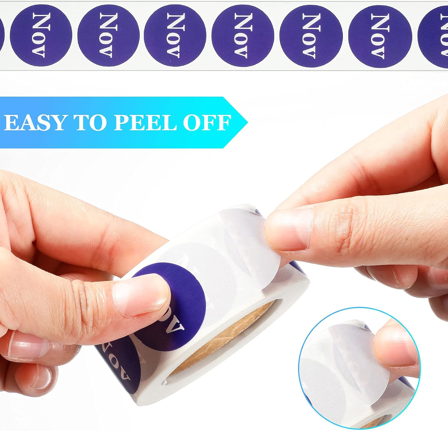 Zonon 12 Rolls 6000 Labels Round Month Stickers, 1 Inch Year Labels, White image 3