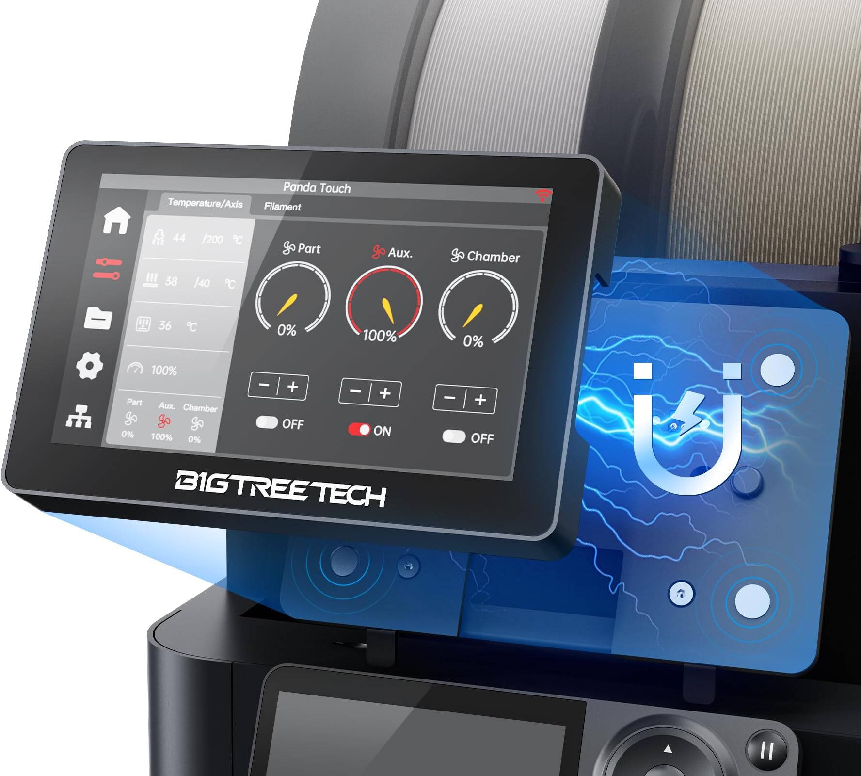 BIGTREETECH Panda Touch, Compatible with Bambu-lab P1S/P1P/X1C/A1/A1 Mini 3D Printers, Touch Screen Upgrade Kit, Support AMS and Multi-Printers Management, Please Check Firmware Compatibility First