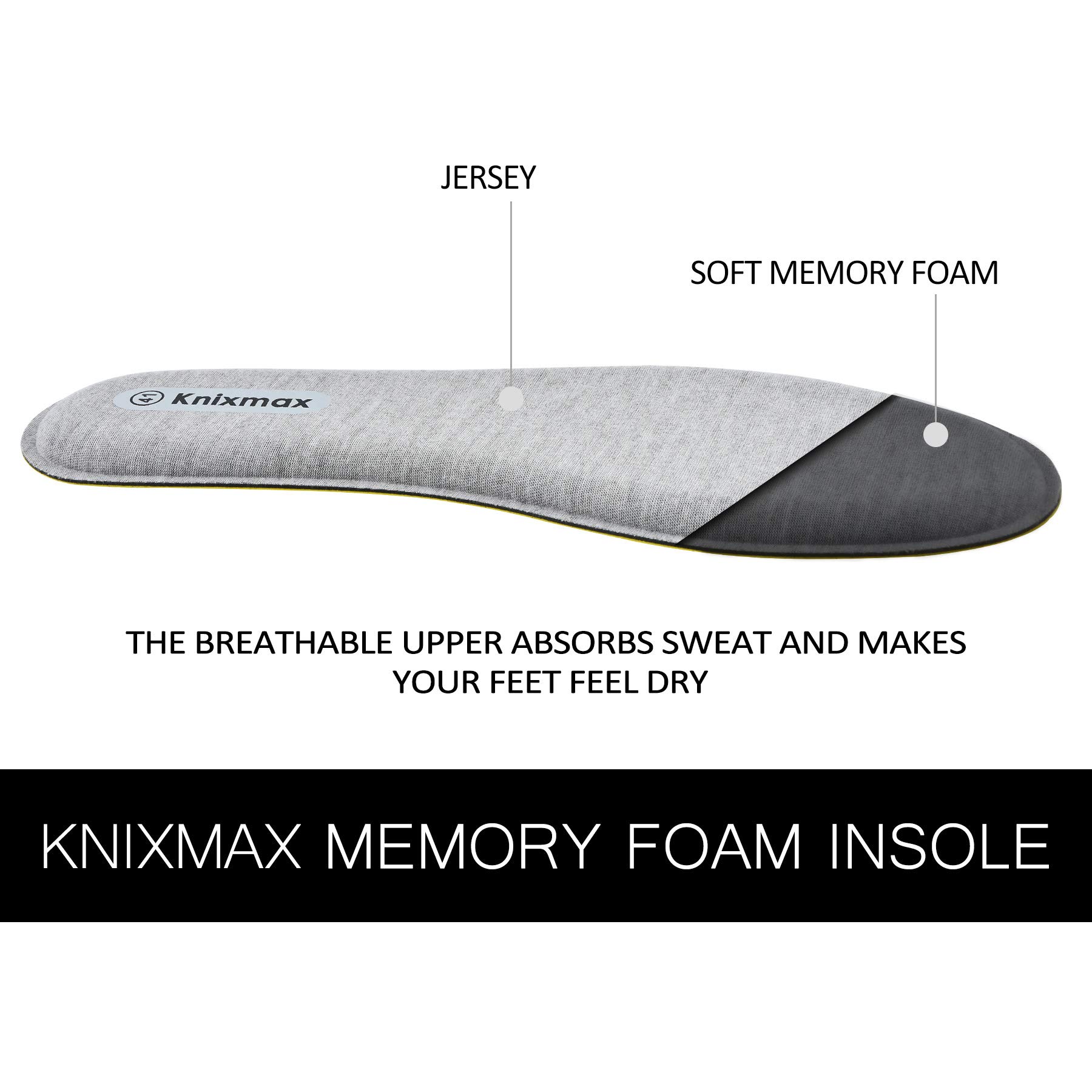 Knixmax Donna Uomo Solette in Memory Foam Inserti per Scarpe Comfort Assorbimento degli urti Imbottitura per il Supporto del Piede Suole Interne