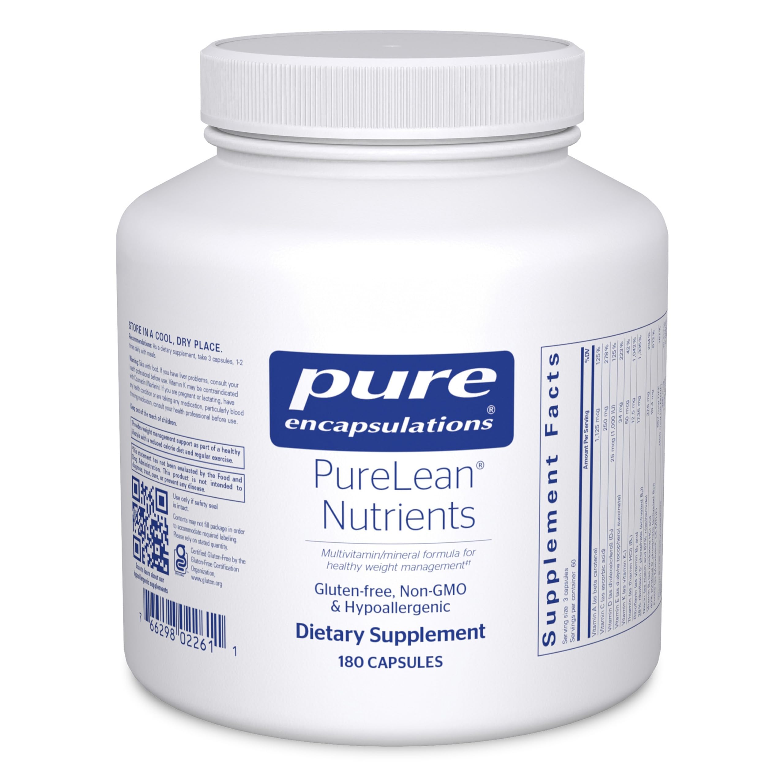 Pure Encapsulations PureLean Nutrients, 180 Capsules