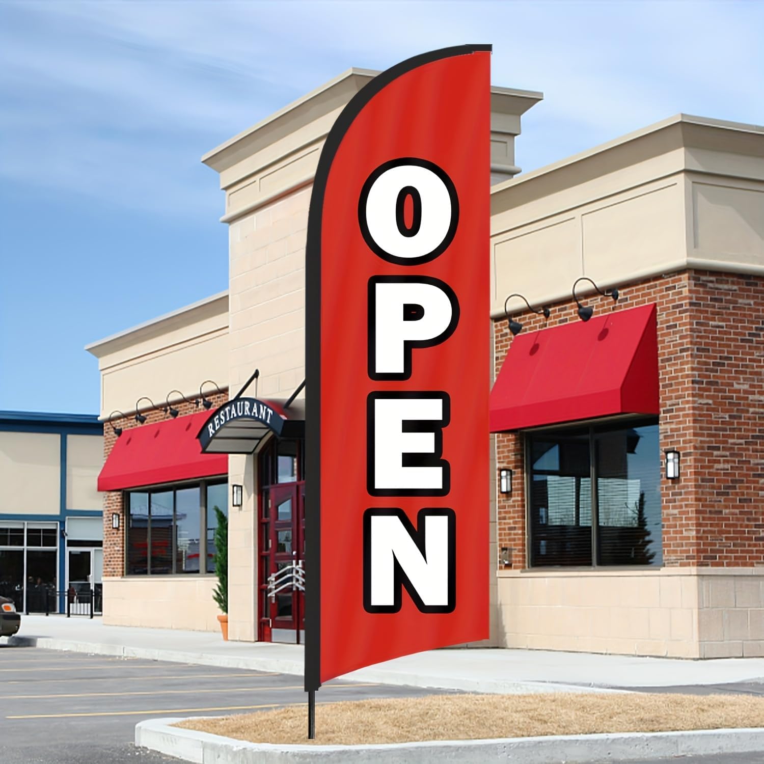 Open Flags for Businesses, 9.18FT Double-Sided Outdoor Advertising Swooper Banner with Pole Kit & Ground Stake – Tear-Resistant Polyester Feather Flag for Shops, Events & Promotions - Image 6