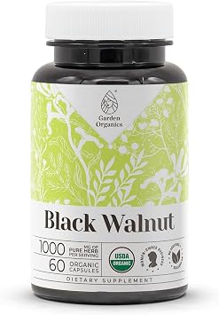 Black Walnut 60 Capsules | High-Potency Capsules, Herbal Dietary Supplements | Made with Vegetable Capsules and USDA Organic Black Walnut Juglans nigra Dried Hull 60 Capsules