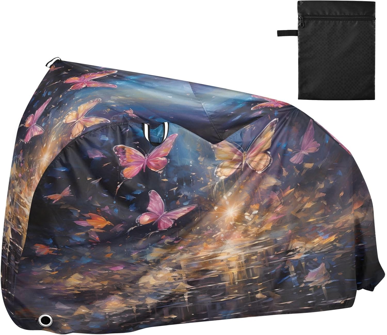 ALAZA Dreamlike Butterfly Bike Cover Waterproof Outdoor Ebike Bicycle Covers Tarp Protection for 1/2 Bikes, Sun UV Dust Wind Proof