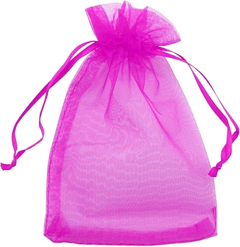 allgala 100 bolsas de regalo Orangza con cordón de 5 x 7 pulgadas, fucsia, PF53211