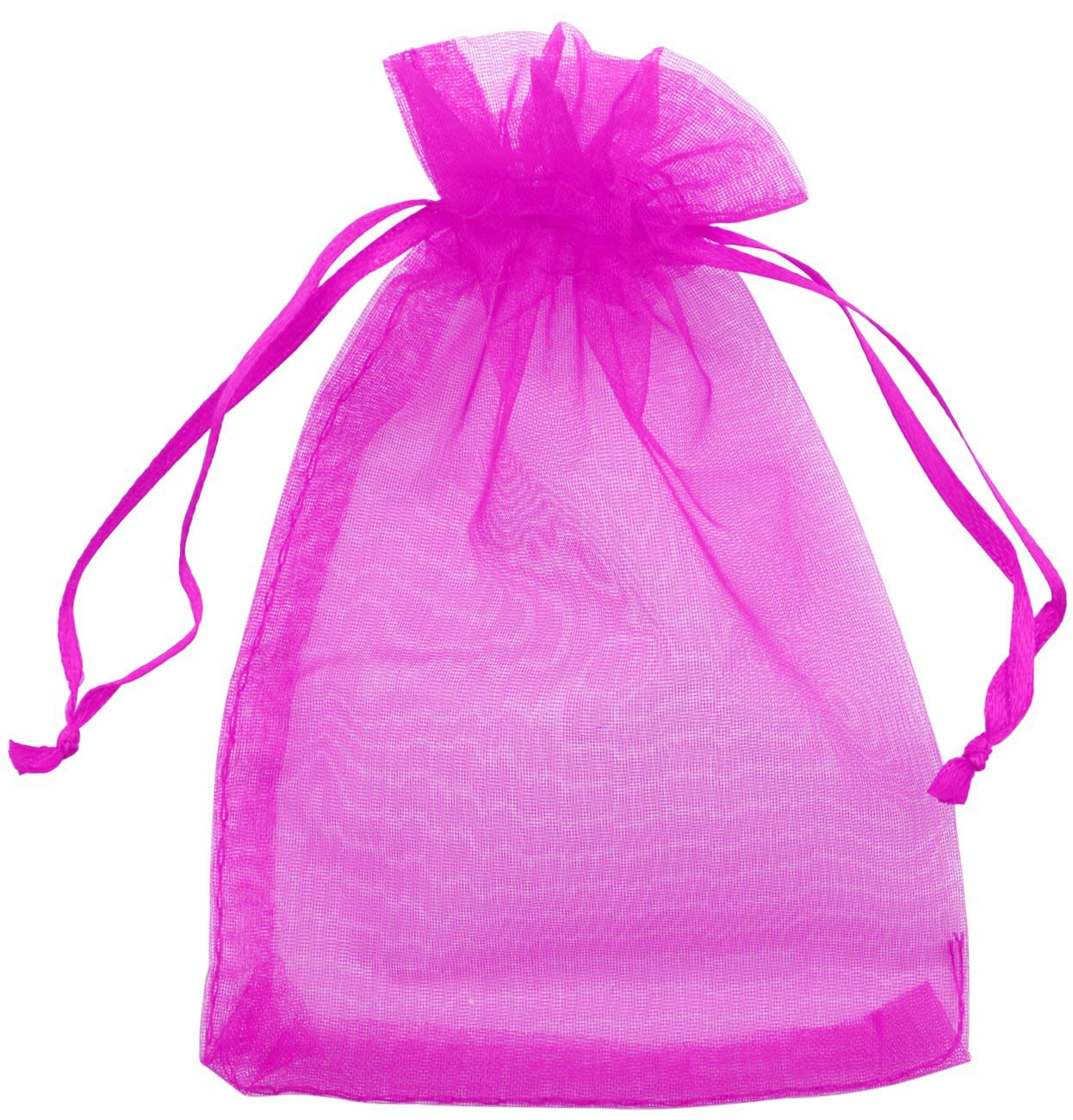 Allgala Orangza PF53411 - 100 bolsas de regalo para fiestas con cordón, 8 x 12 pulgadas, color fucsia