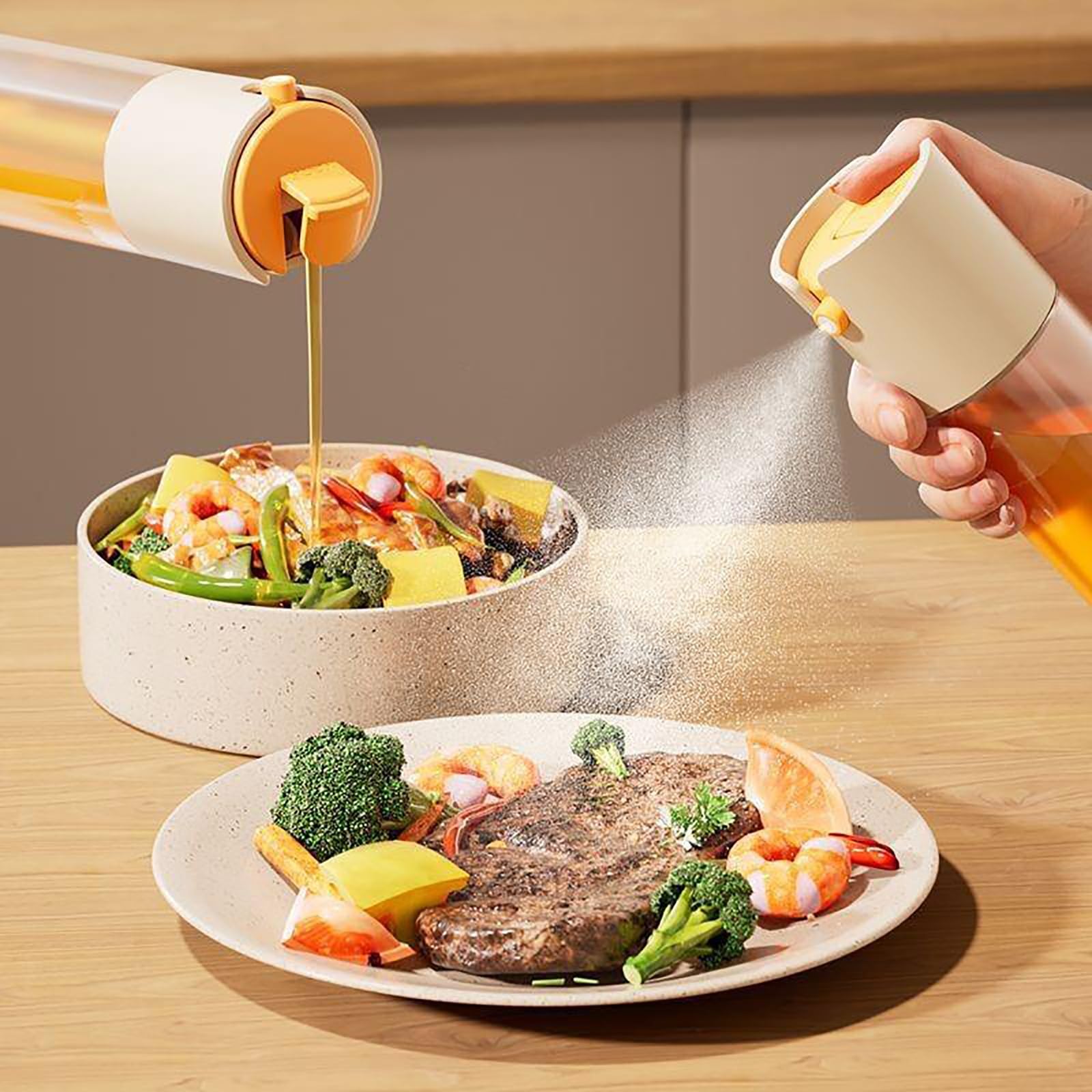 Pulverizadores de Aceite Botella de aceite Spray cocina for verter for el hogar para Accesorios de Cocina(Blanco)