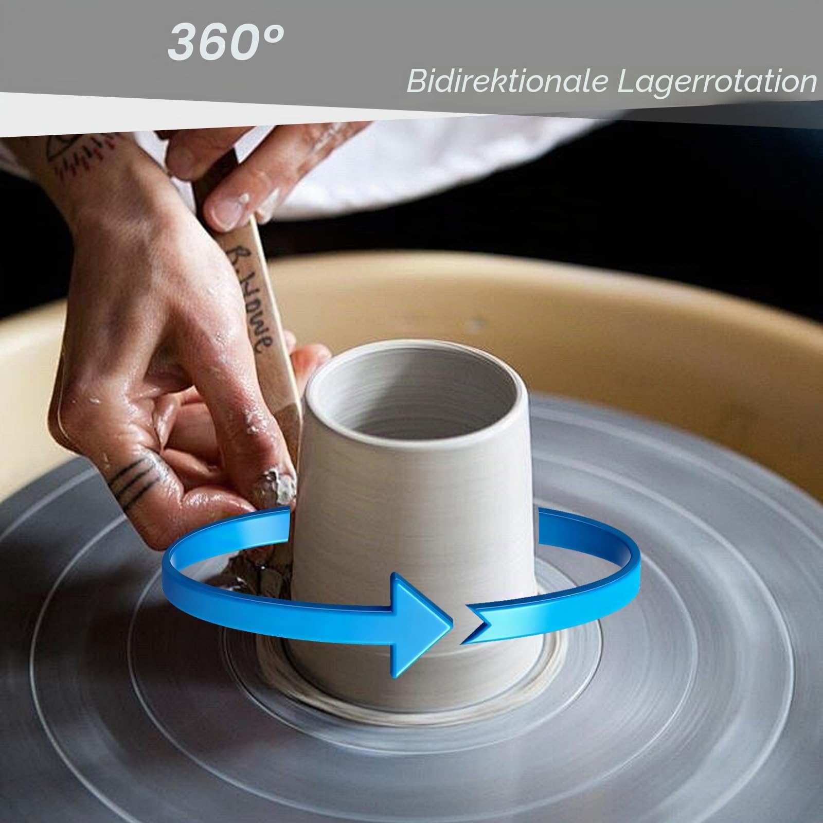 Töpferscheibe, 25cm Aluminium Drehscheibe Craft Clay Drehteller, 360° Rotating & Non-Slip, Doppelseitiges Töpferrad, DIY Tonwerkzeuge Doppelseitige Kuchenkeramik-Drehscheibe für Keramik Ton Skulptur
