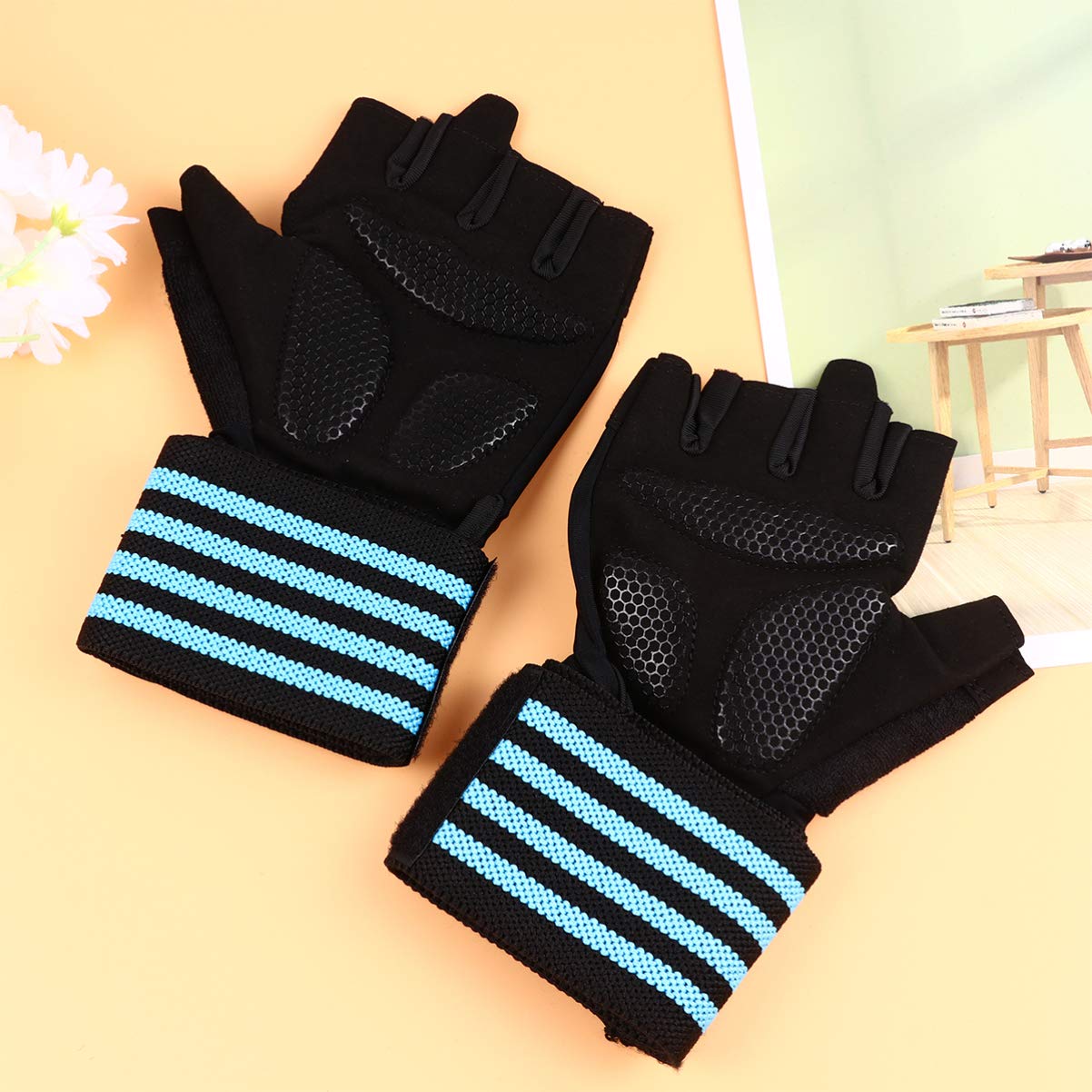 Toddmomy Lot De 3 Paires De D'haltérophilie De Fitness Demi-Doigts De Musculation D'extérieur Protège-Poignets Paumes Protectrices pour Équipement De Sport