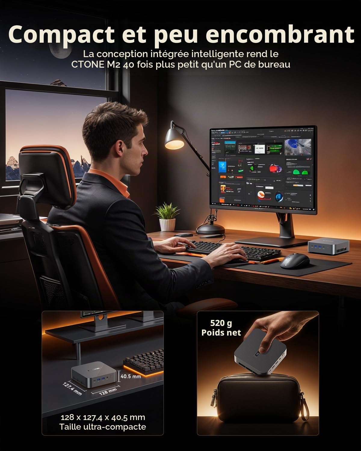 CTONE M2 Mini PC i9-14900HX, 32 Go DDR4 1 to SSD, Win 11 Pro