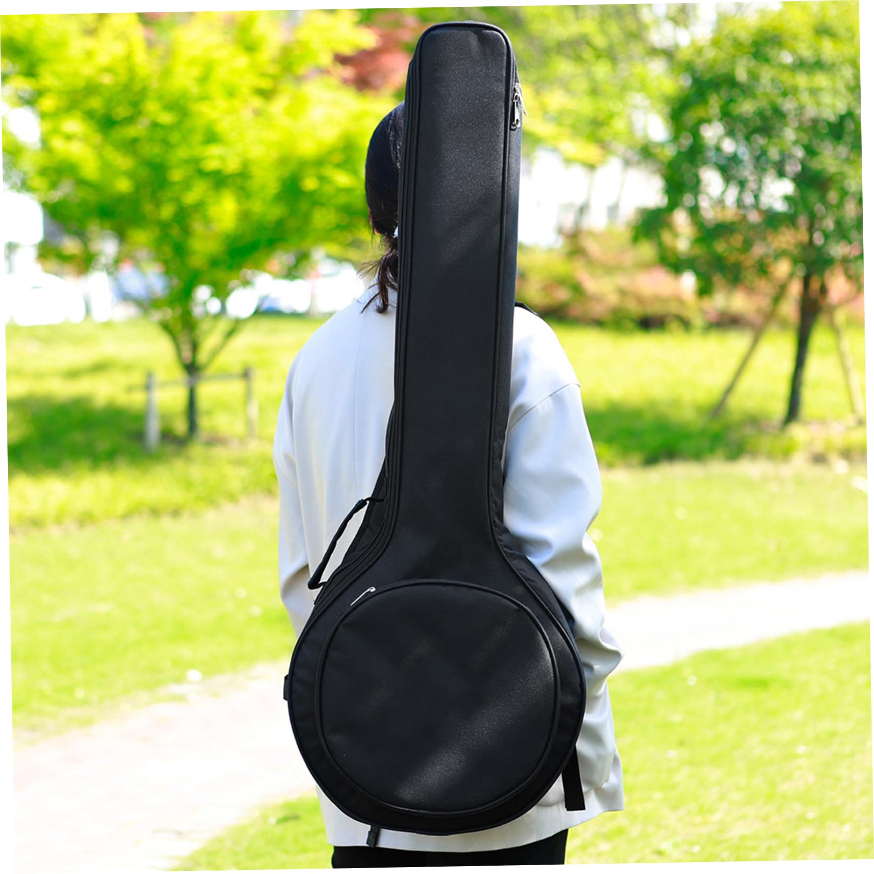 Estuche para Banjo 14x3.5x39 Tela Oxford impermeable Bolsa para banjo de 5 cuerdas con asas y correas para los hombros Cierre de cremallera Estuche negro para INSTRUMENTOS MUSICALES más eficientes-