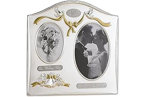 Lawrence Satin Silver Plated 2-Opening Picture Frame for Wedding Photos