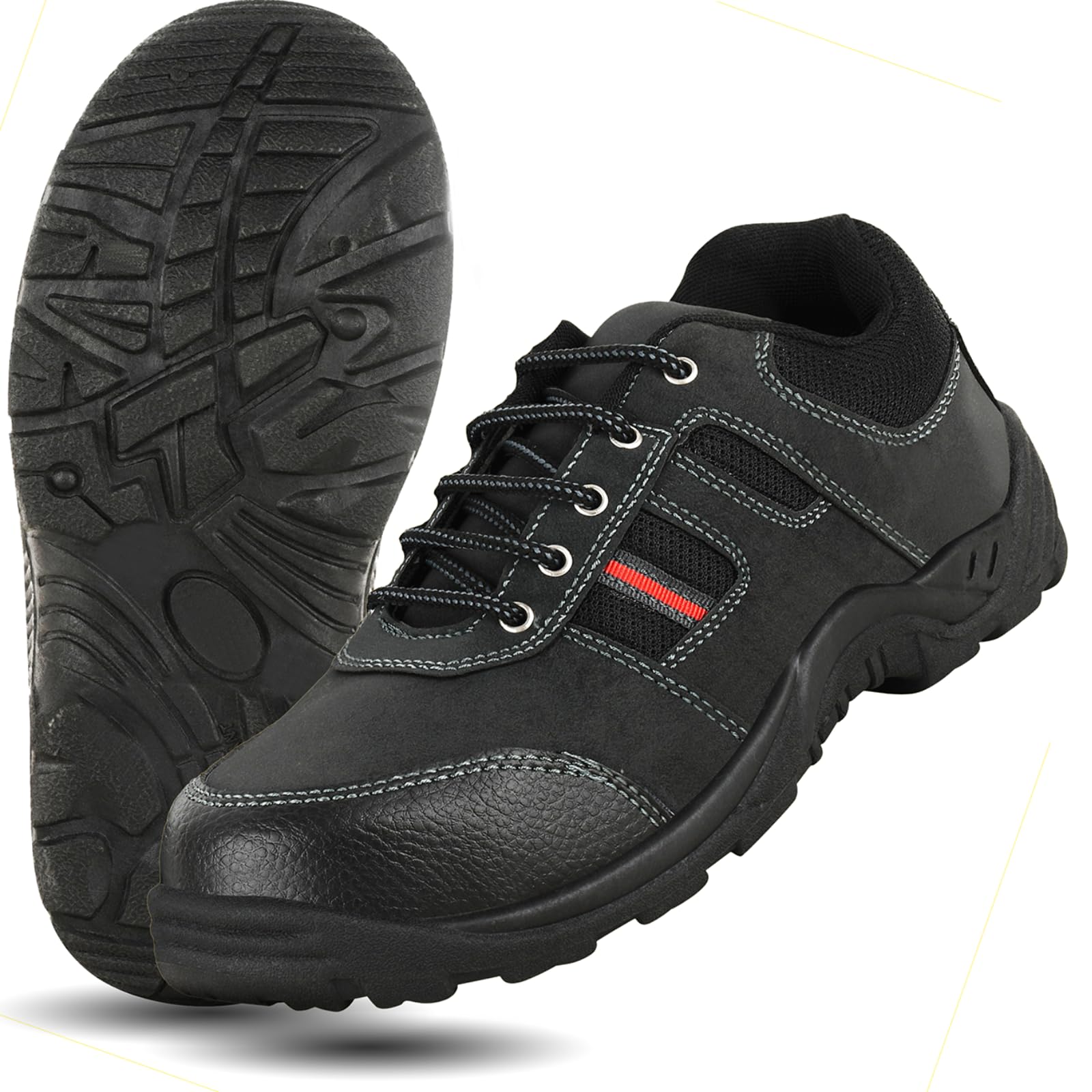 Foot Trends Lace-up Steel Toe Shoes for Construction, Factory and Industrial Work||Safety Shoes for Men-image-11