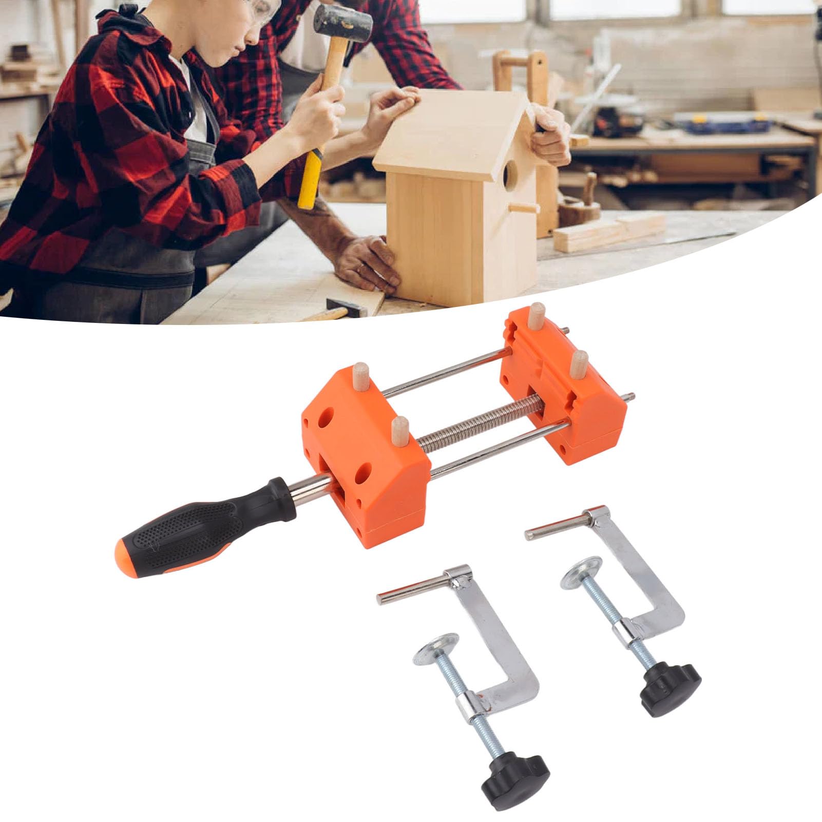 Hyuduo Mini Morsetto da Tavolo in Acciaio Mini Morsetto per Morsa da Banco Rotazione di 360 Gradi Forte Serraggio Supporto Stabile per la Lavorazione del Legno Riparazione Artigianato Hobby Utenti del