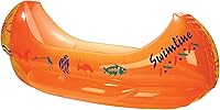 Swimline 46" Inflatable Canoe Pool Float Raft - Orange Ride-On Lounger with Dual Pontoons for Stable Family Pool Fun