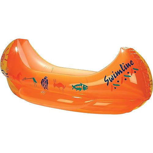 Swimline Inflatable Canoe Pool Float , Orange, 44"/22"/15"