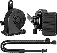 Vista 14 de Bocina de auto adecuada para Chevy/GMC/Ford 12V bocinas de coche ruidosas con parrilla protectora Bocina de caracol eléctrica de doble tono